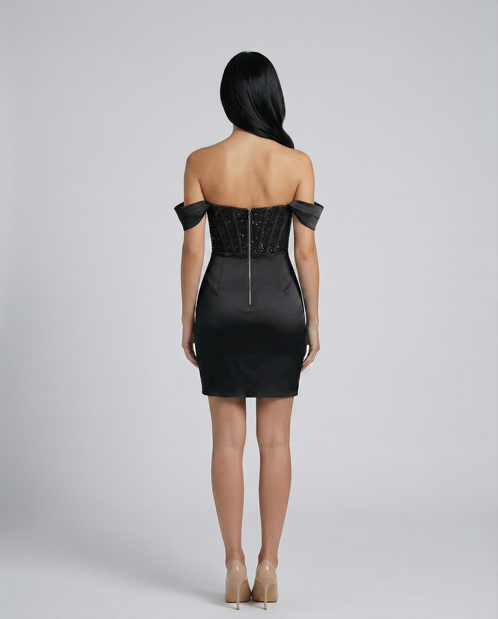 Vonda | Off-Shoulder Mini Dress with Sequin Bodice