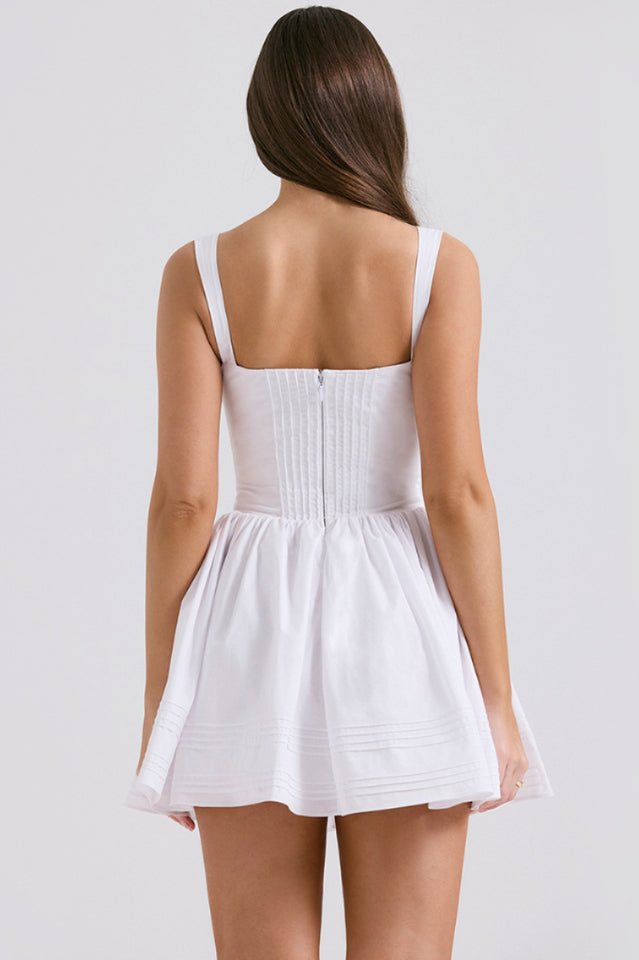 Natassia | Mini Dress with Pintuck Corset Bodice