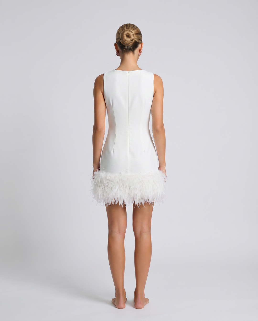 Nisha | Mini Dress with Feather Hem