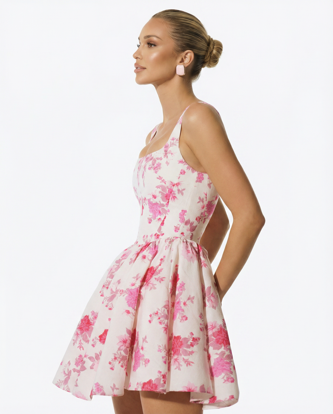 Alice | Floral Corset Mini Dress with Flared Skirt