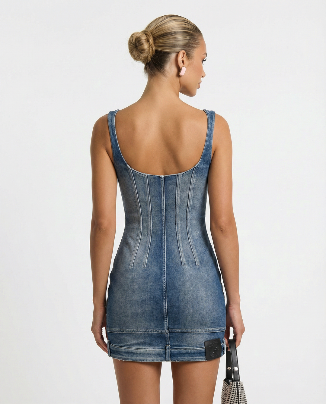 Sally | Denim Bustier Mini Dress