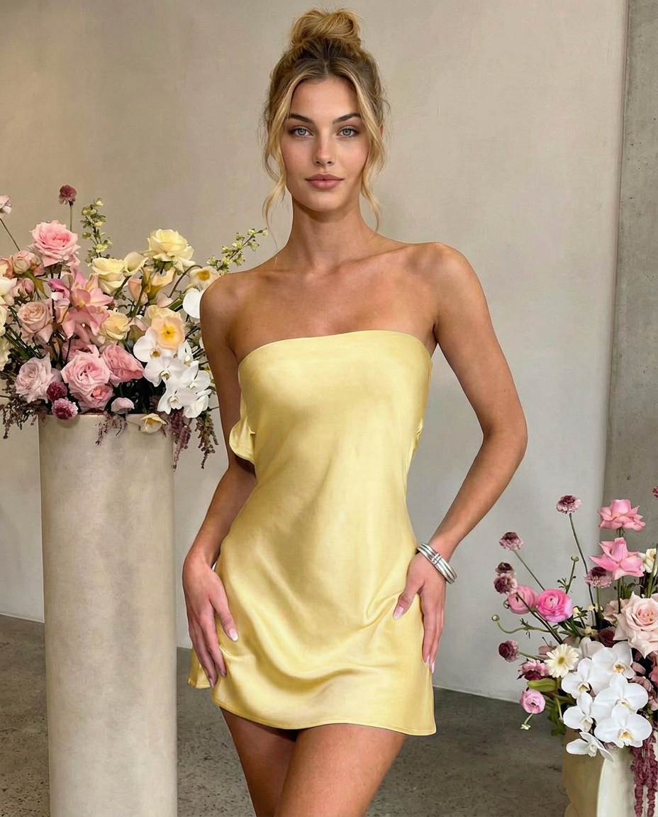 Ann | Strapless Mini Dress with Open Back