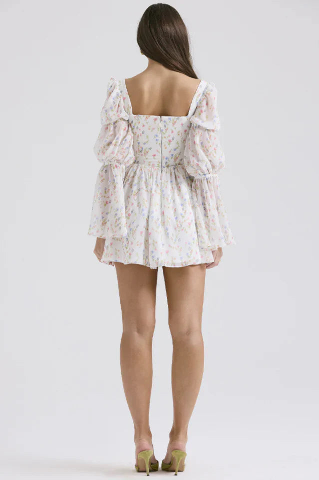 Kerry | Printed Puff Sleeve Mini Dress