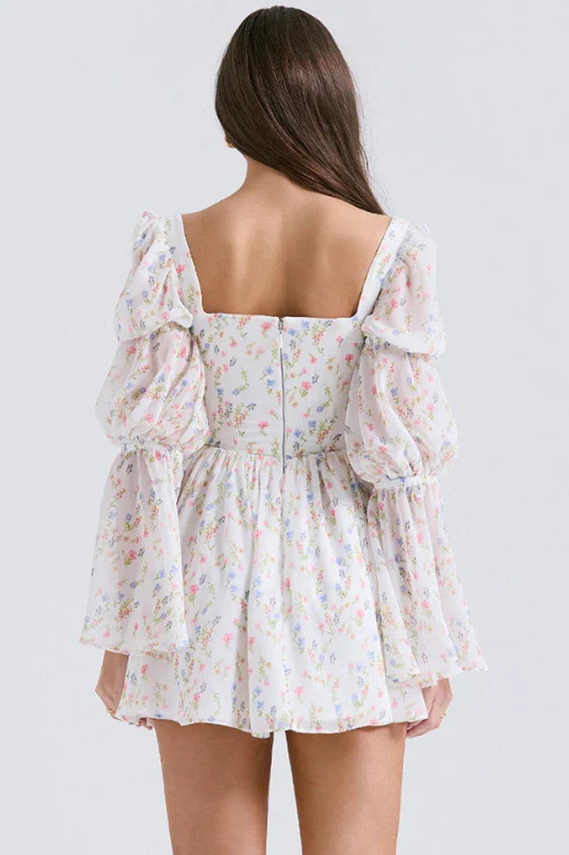 Kerry | Printed Puff Sleeve Mini Dress