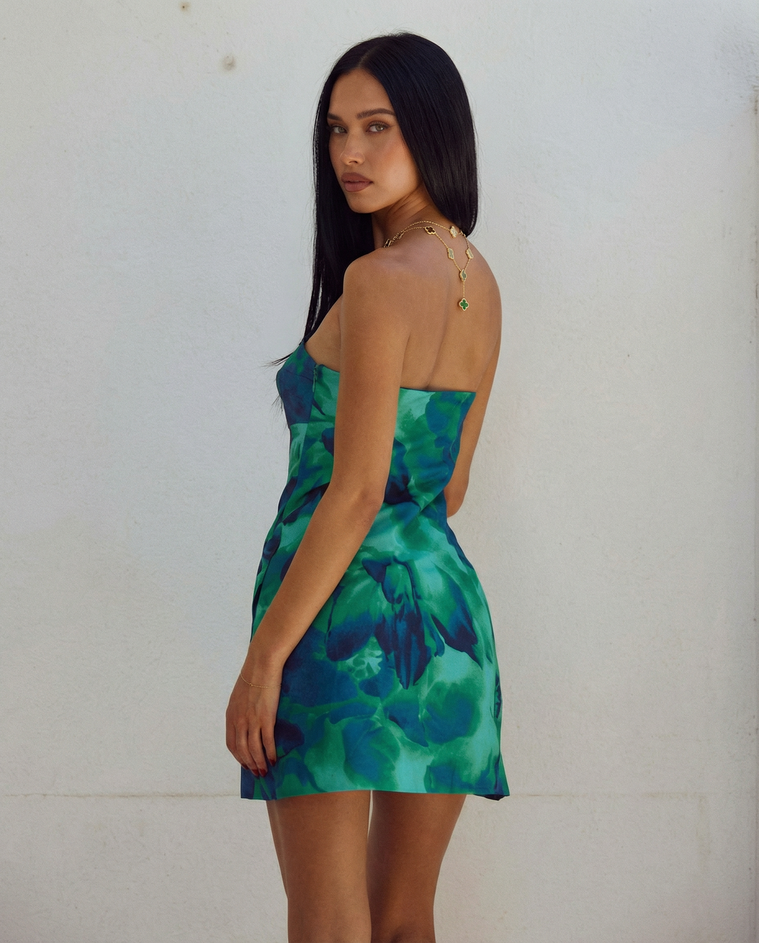 Alexia | Strapless Floral Print Mini Dress with Side Pockets
