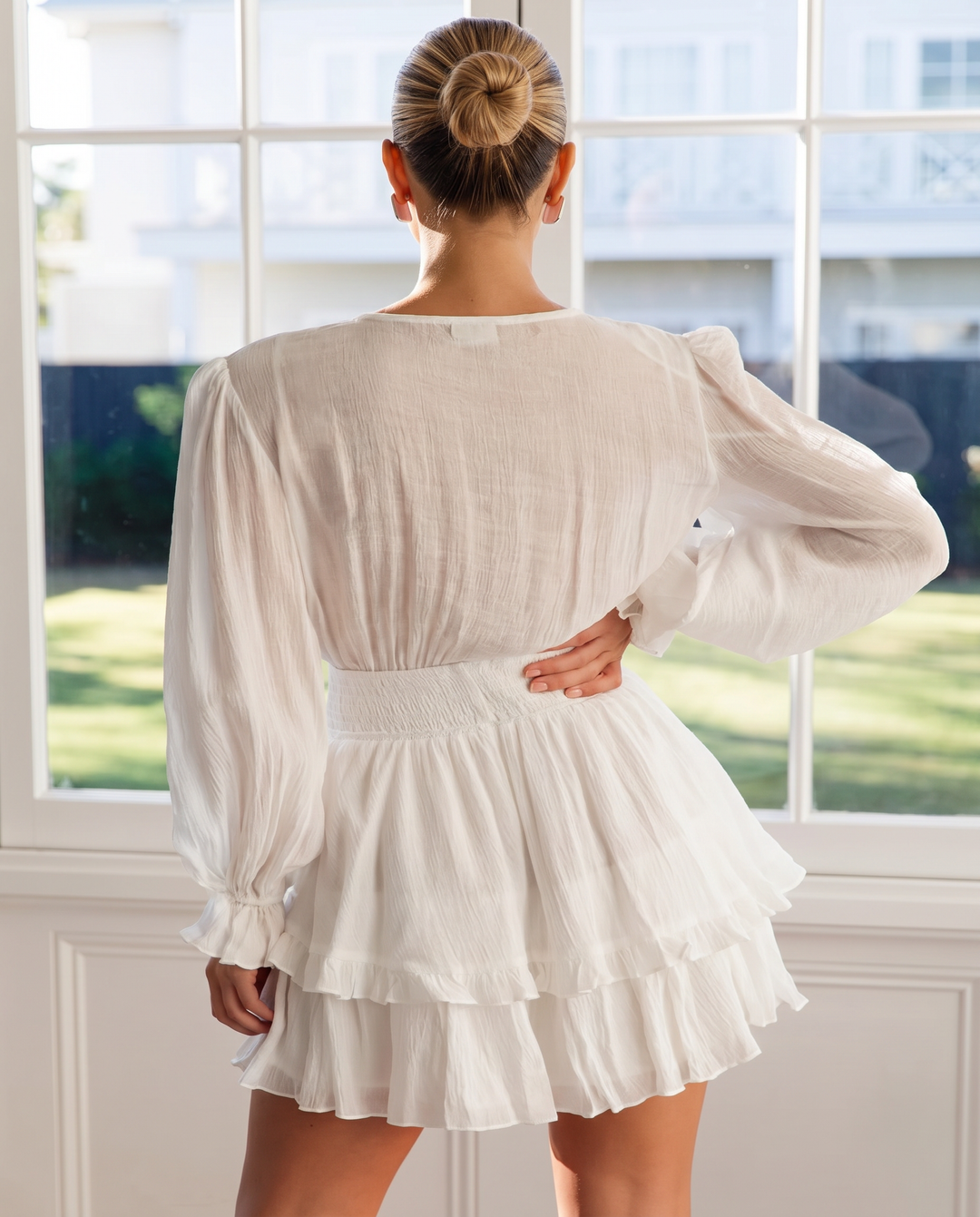 Annie | V-Neck Mini Dress with Ruffle Hem