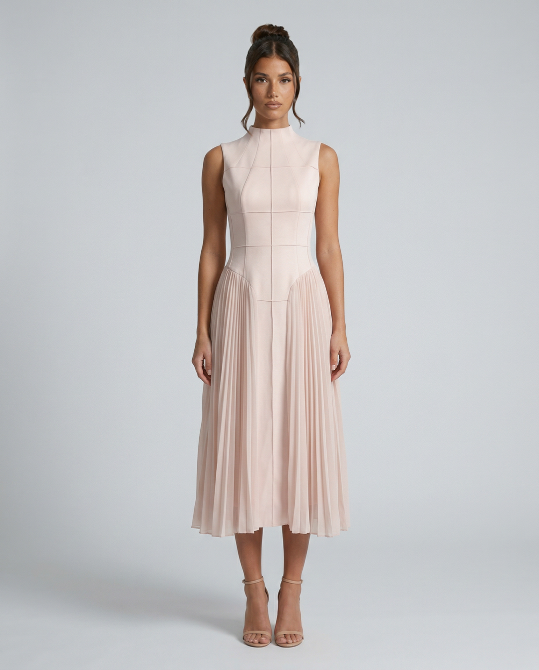 Aubree | Midi Dress with Pleated Skirt