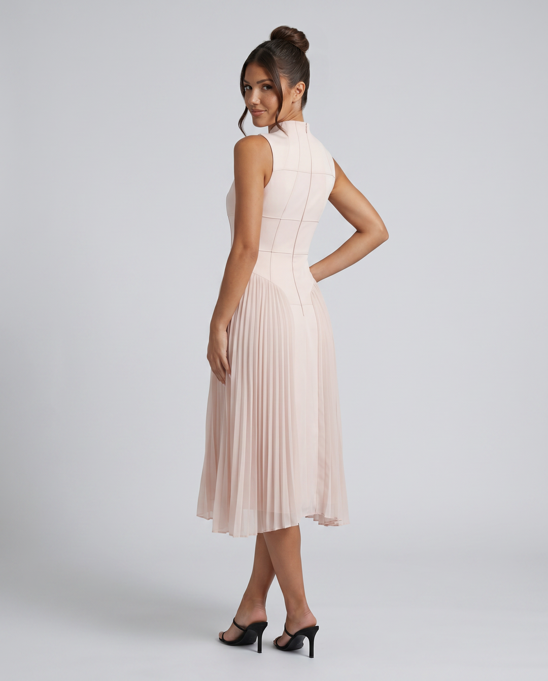 Aubree | Midi Dress with Pleated Skirt