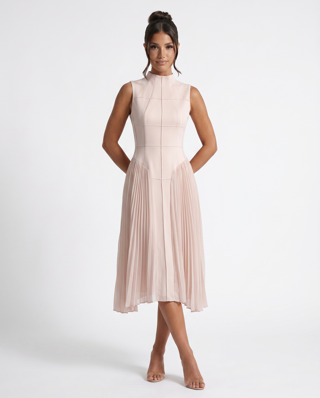 Aubree | Midi Dress with Pleated Skirt