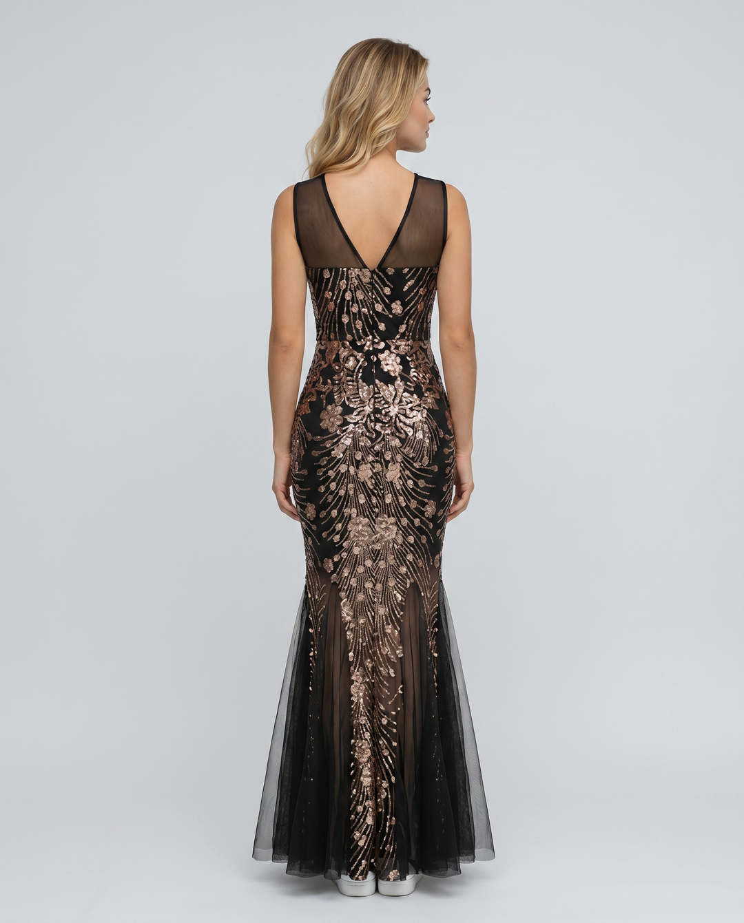 Belle | Maxi Dress with Sequin Mesh and Mermaid Hem