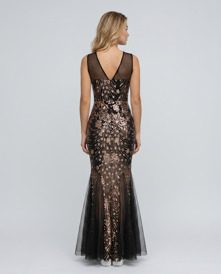 Belle | Maxi Dress with Sequin Mesh and Mermaid Hem