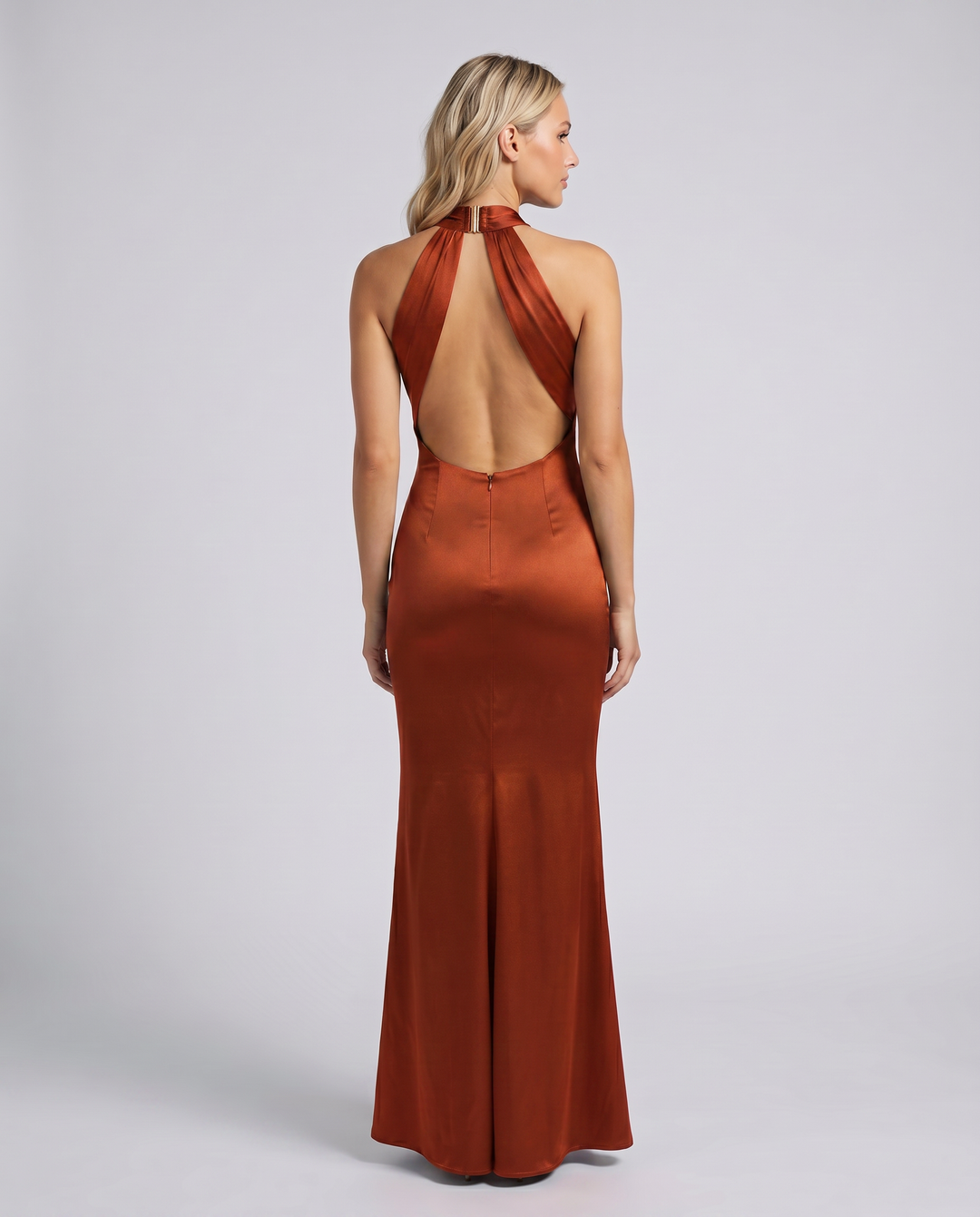 Kaia | Maxi Dress with Crossover Halter Neck and Fishtail Hem