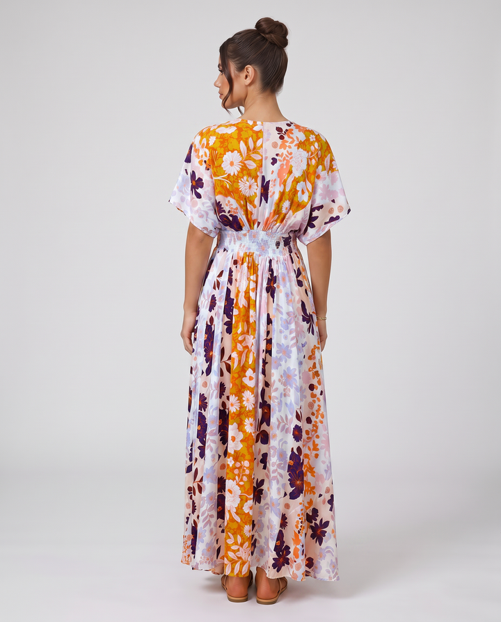 Nola | Maxi Dress with Floral Print and Elastic Waist