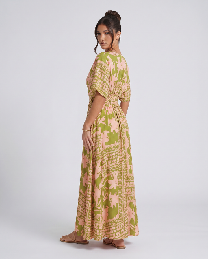 Nola | Maxi Dress with Floral Print and Elastic Waist