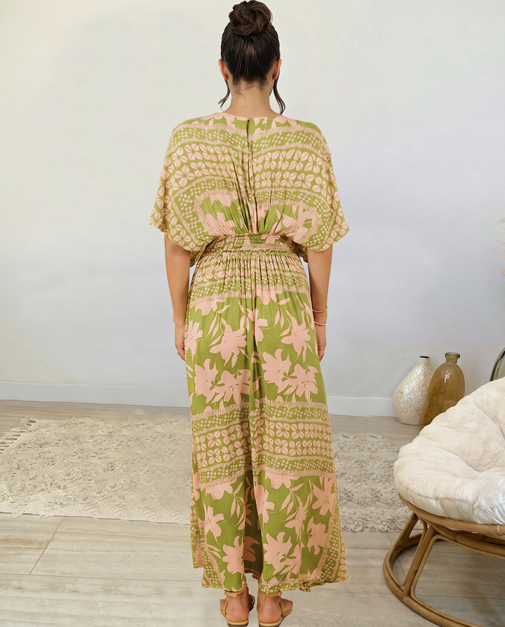 Nola | Maxi Dress with Floral Print and Elastic Waist