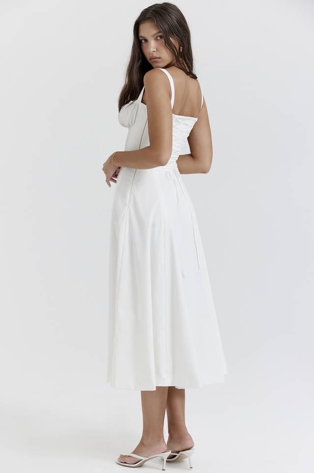 Zaria | Midi Dress with Corset Bodice and Side Split