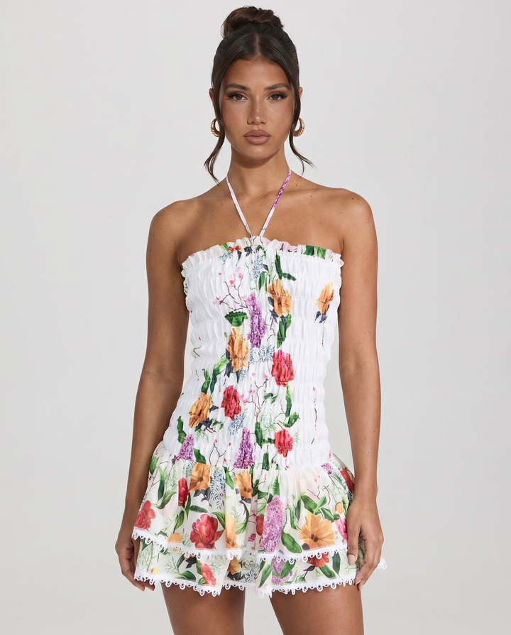 Kellie | Mini Dress with Floral Print and Ruffle Hem
