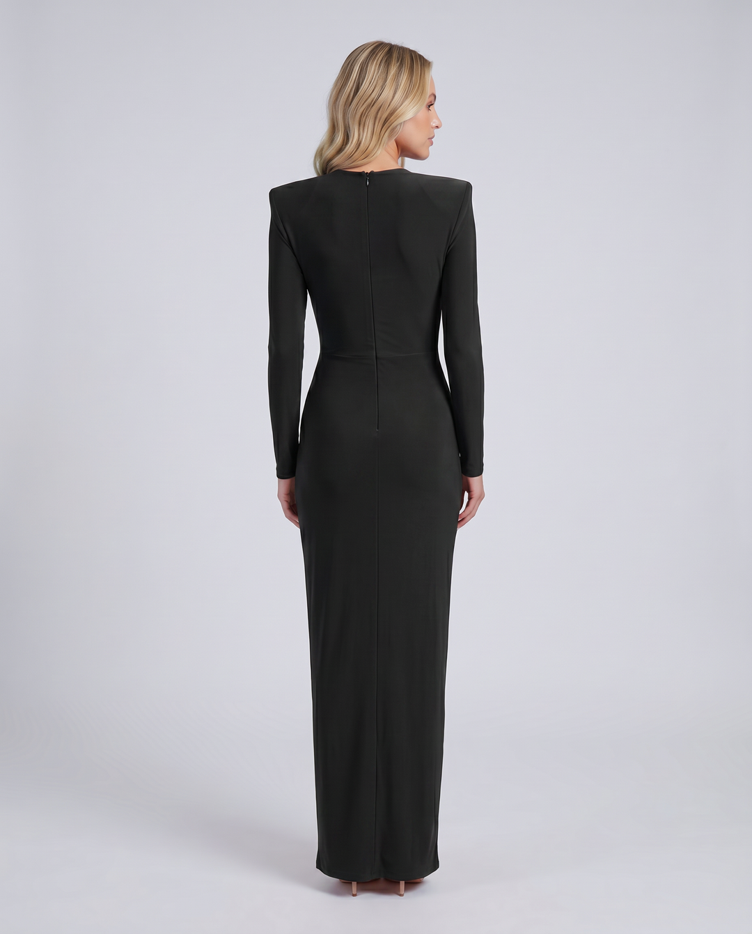 Megan | Maxi Dress with Deep V Neck and Ring Detail