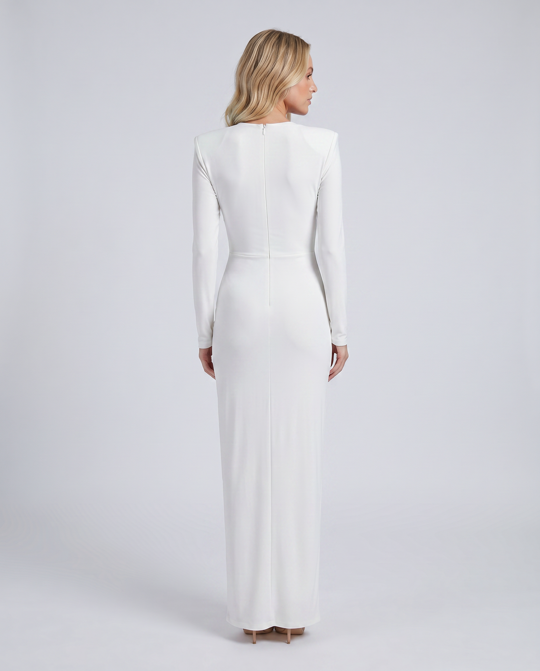 Megan | Maxi Dress with Deep V Neck and Ring Detail