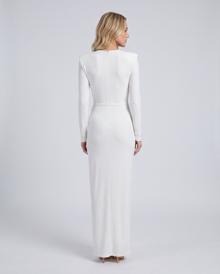 Megan | Maxi Dress with Deep V Neck and Ring Detail