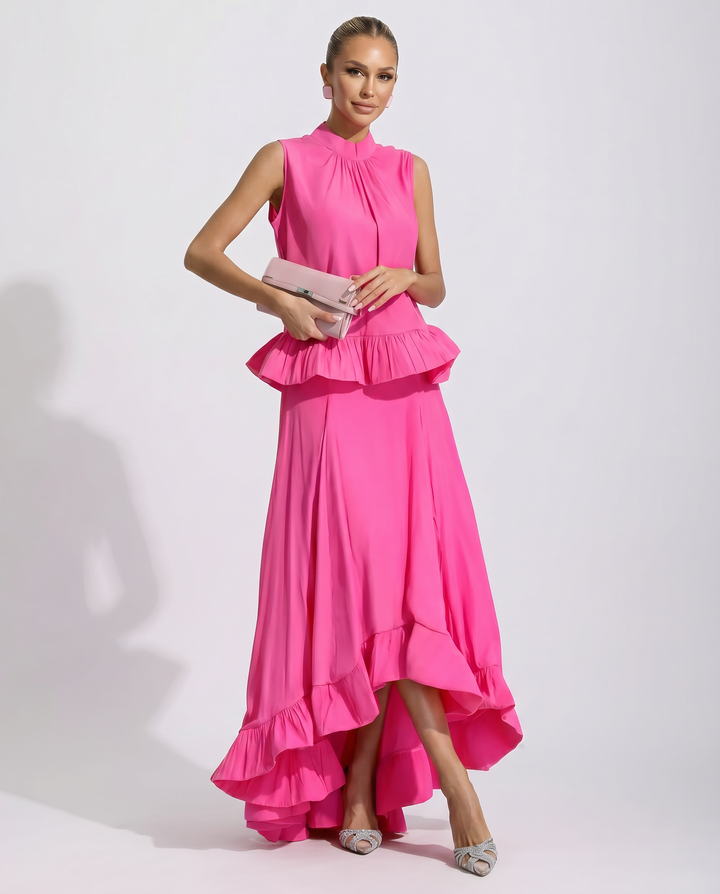 Mona | Two-Piece Maxi Set with Ruffle Skirt