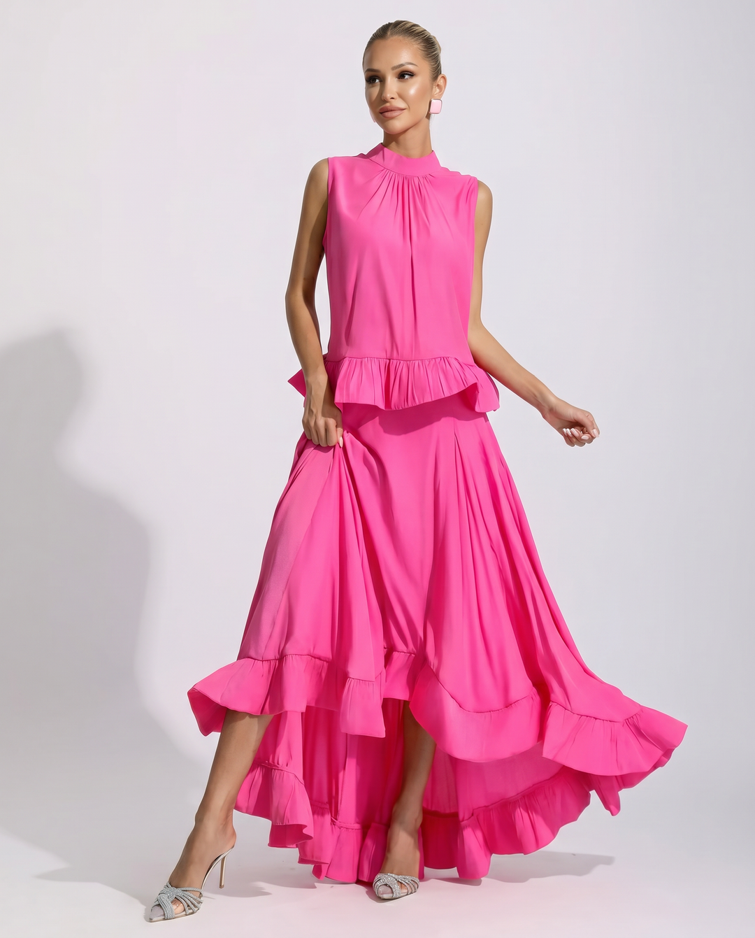 Mona | Two-Piece Maxi Set with Ruffle Skirt