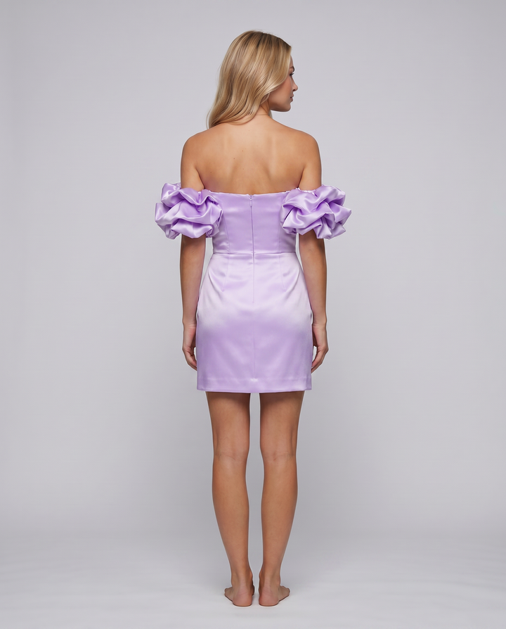 Brianna | Mini Dress with Off-Shoulder Ruffle Sleeves