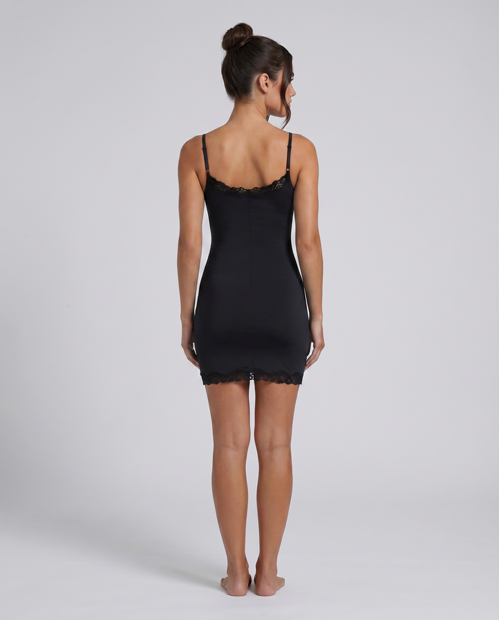 Melanie | Mini Slip Dress with Lace Trim