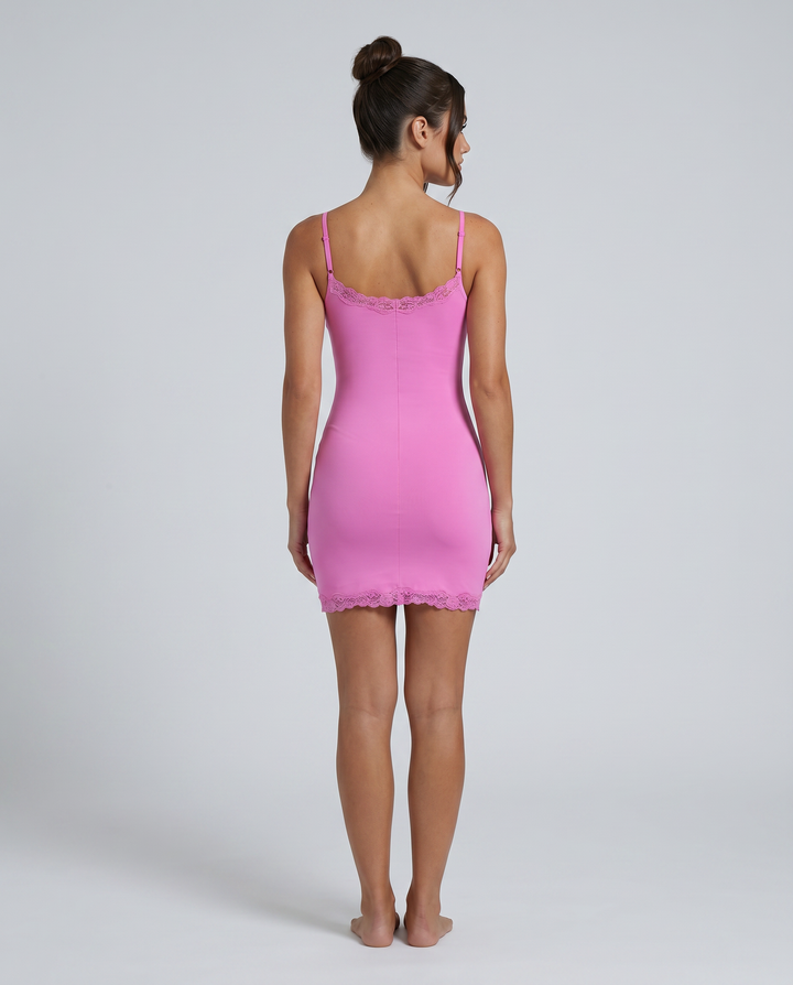Melanie | Mini Slip Dress with Lace Trim