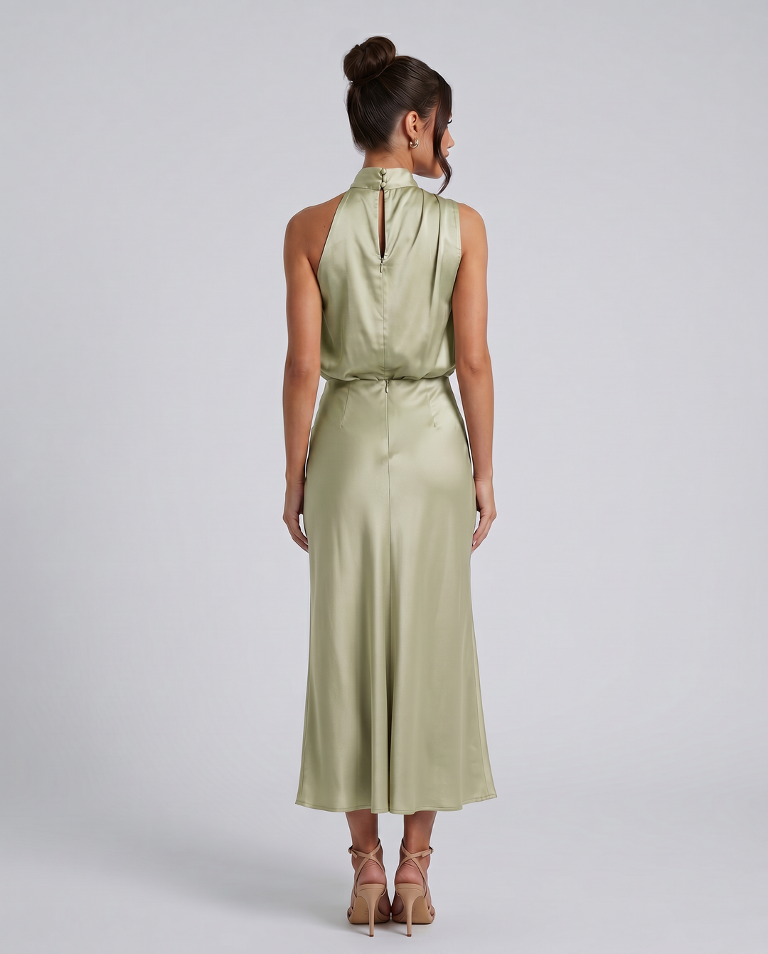 Francesca | Midi Dress with Draped Halter Neckline