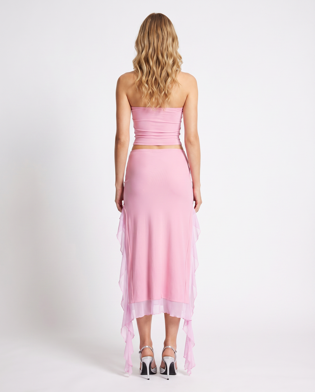 Jane | Midi Dress with Ruffle Tulle Panels
