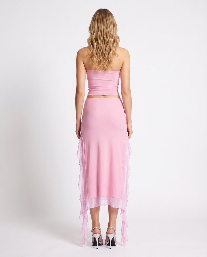 Jane | Midi Dress with Ruffle Tulle Panels