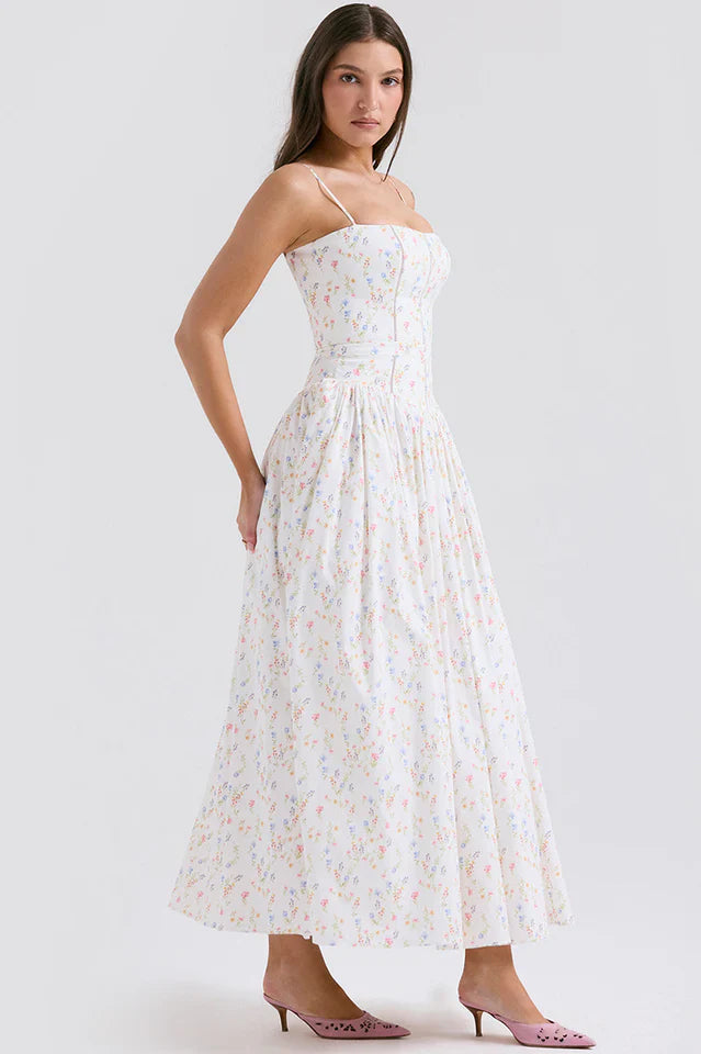Ursula | Midi Dress with Corset Bodice