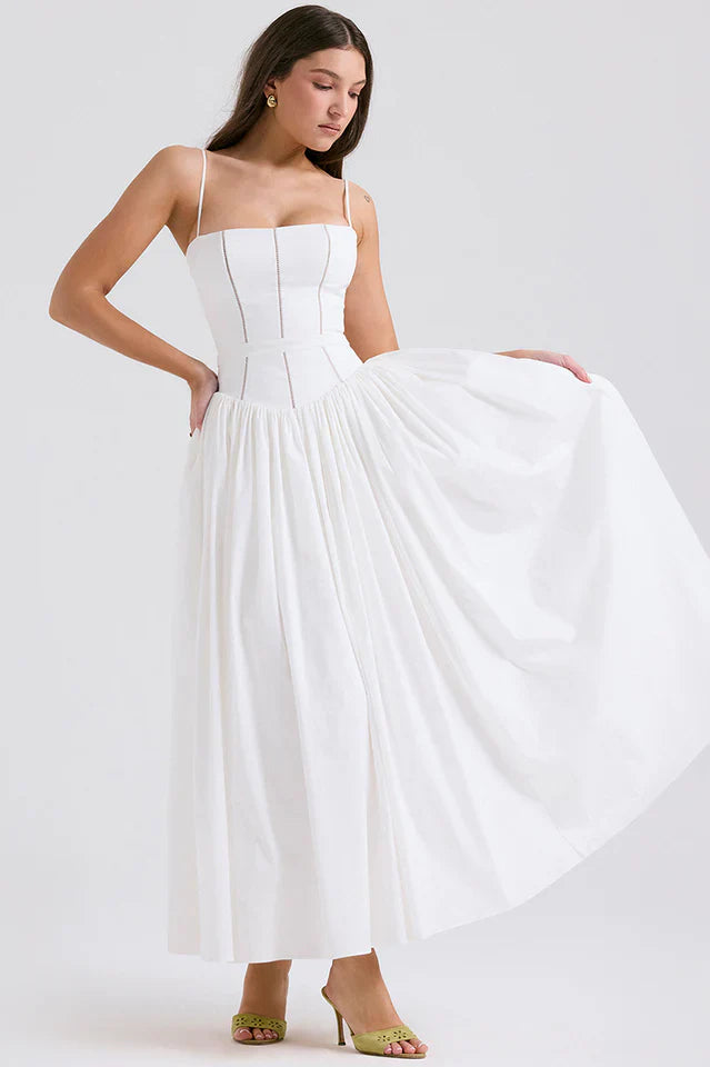Ursula | Midi Dress with Corset Bodice