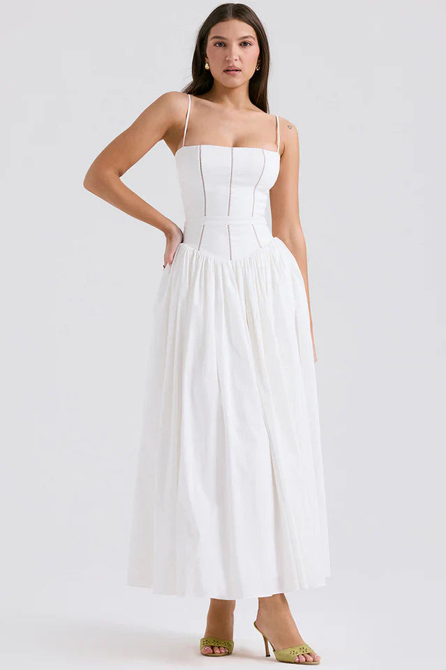 Ursula | Midi Dress with Corset Bodice