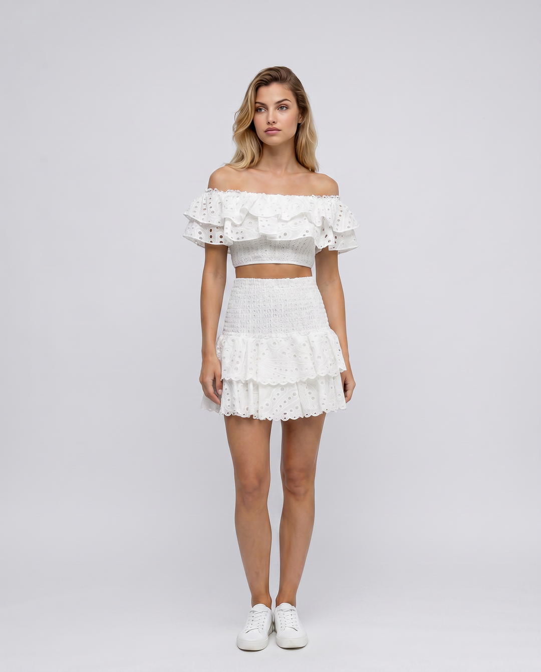 Annie | Two-Piece Ruffle Set with Mini Skirt