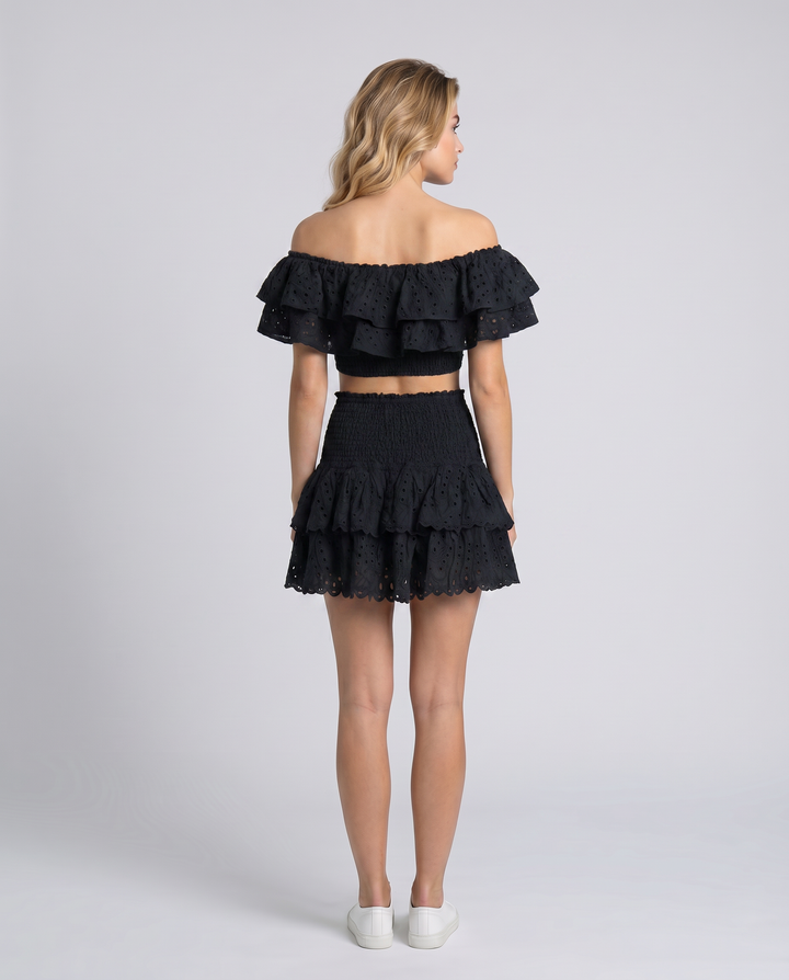 Annie | Two-Piece Ruffle Set with Mini Skirt