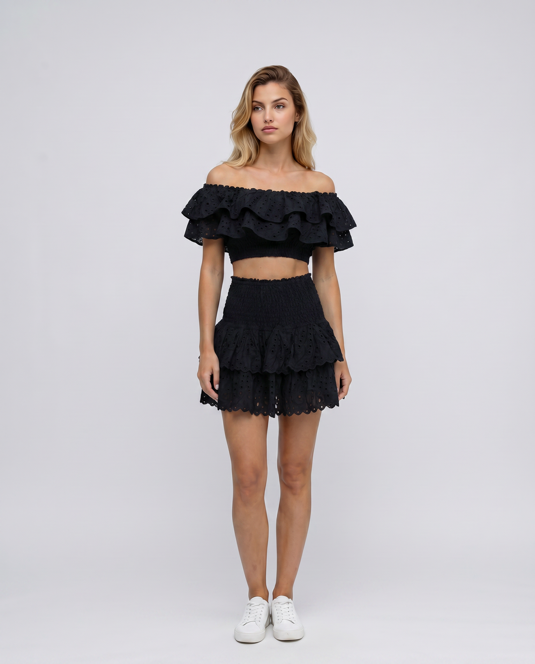 Annie | Two-Piece Ruffle Set with Mini Skirt