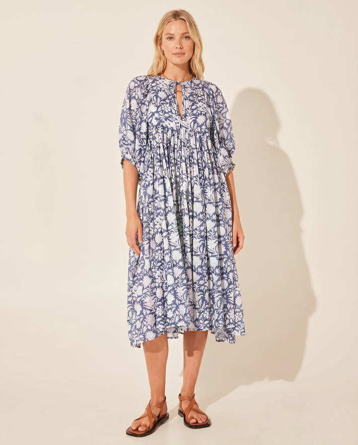 Mona | Midi Boho Dress with Floral Print