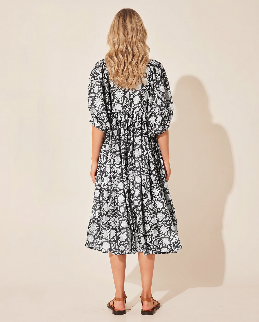 Mona | Midi Boho Dress with Floral Print