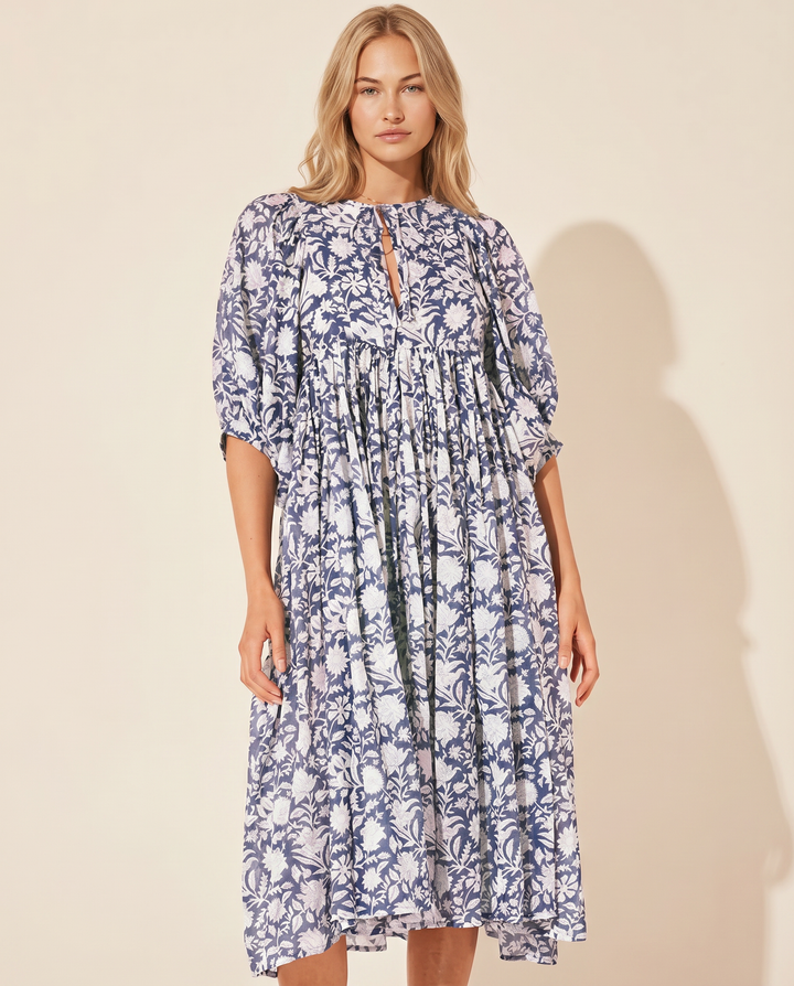 Mona | Midi Boho Dress with Floral Print