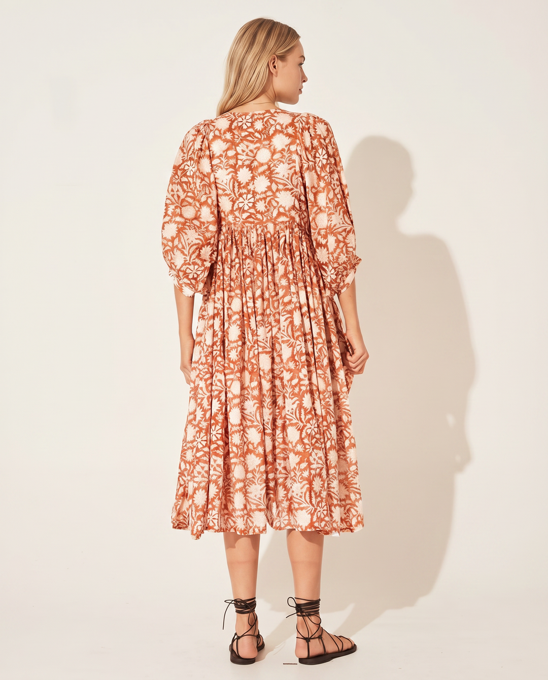 Mona | Midi Boho Dress with Floral Print