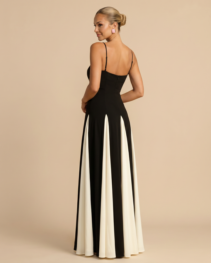 Lupe | Maxi Dress with Contrast Panel Skirt
