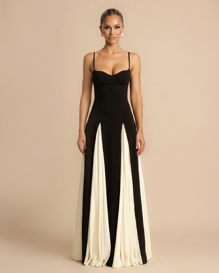 Lupe | Maxi Dress with Contrast Panel Skirt