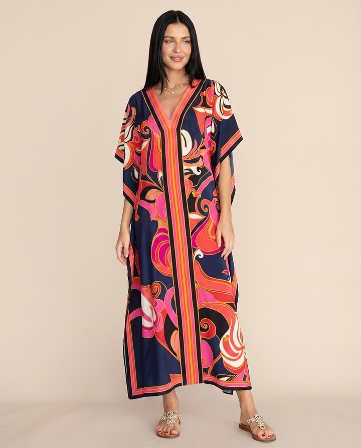 Baylor | Maxi Kaftan Dress with V-Neck and Side Slits