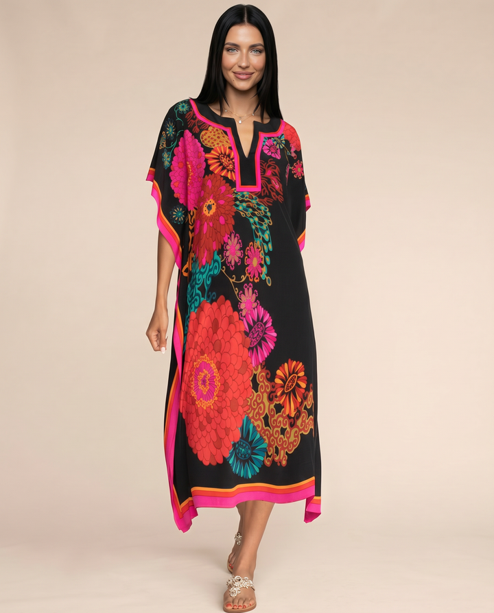 Baylor | Maxi Kaftan Dress with V-Neck and Side Slits