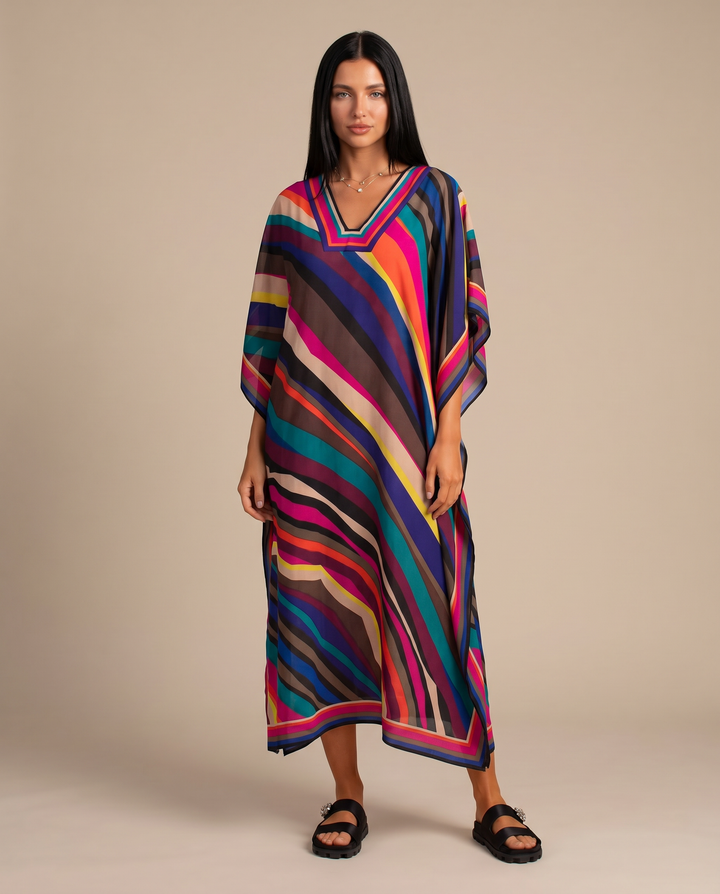 Baylor | Maxi Kaftan Dress with V-Neck and Side Slits