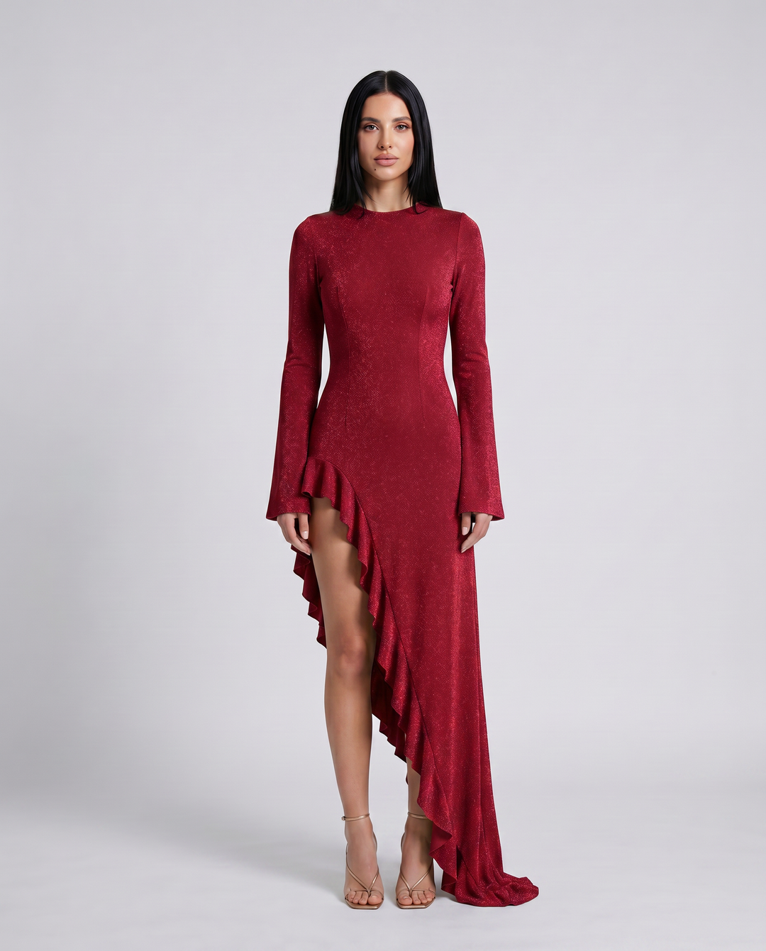 Holly | Asymmetrical Maxi Dress with Ruffle Hem