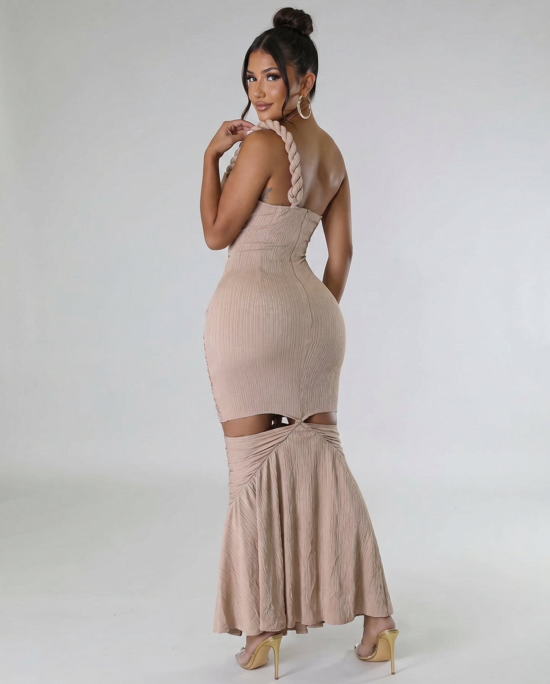 Silvia | Strapless Maxi Dress with Cut-Out Details