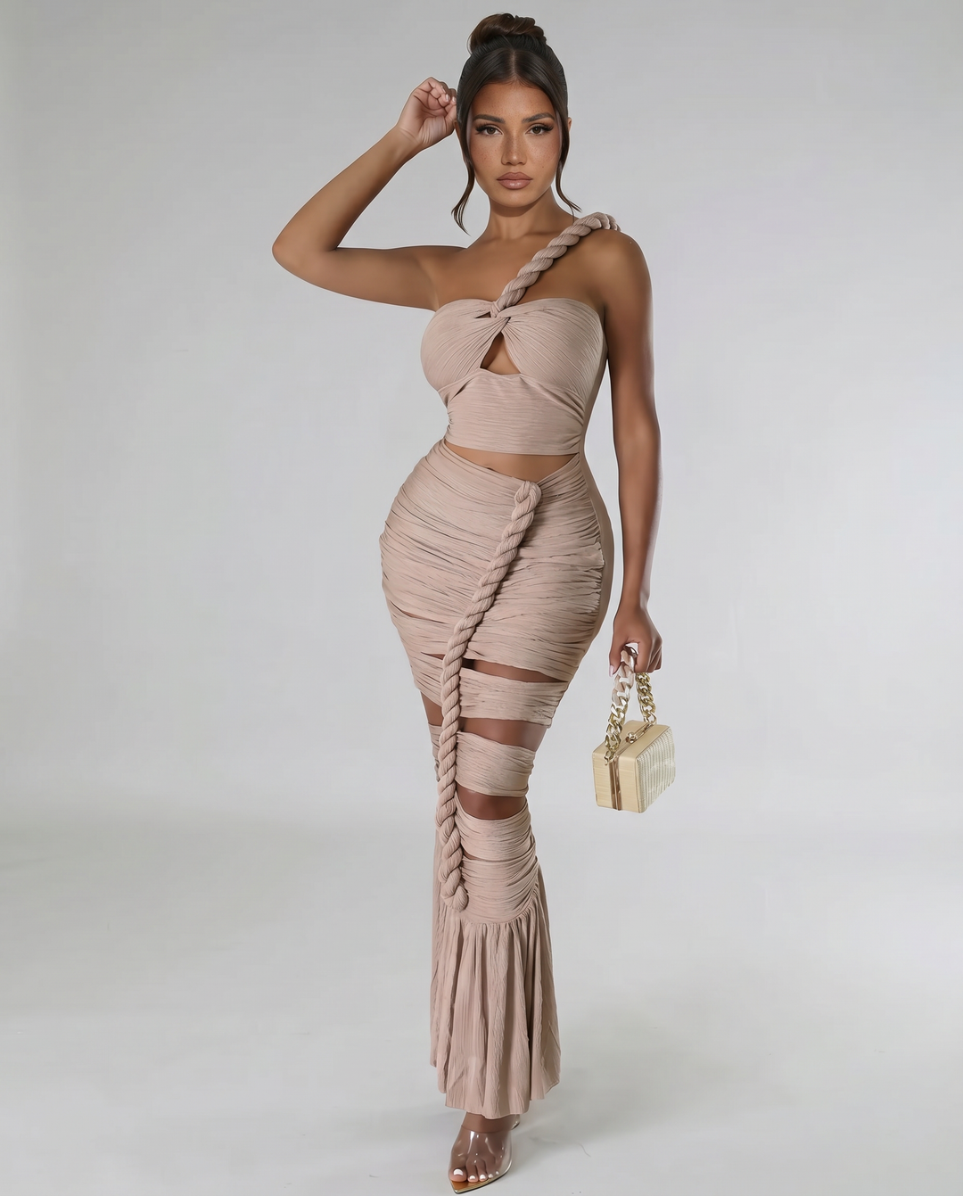 Silvia | Strapless Maxi Dress with Cut-Out Details